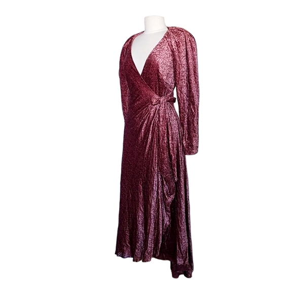 TANYA TAYLOR Laureen Velvet Wrap Rosewood Dress Womens Size 6 - Picture 1 of 7